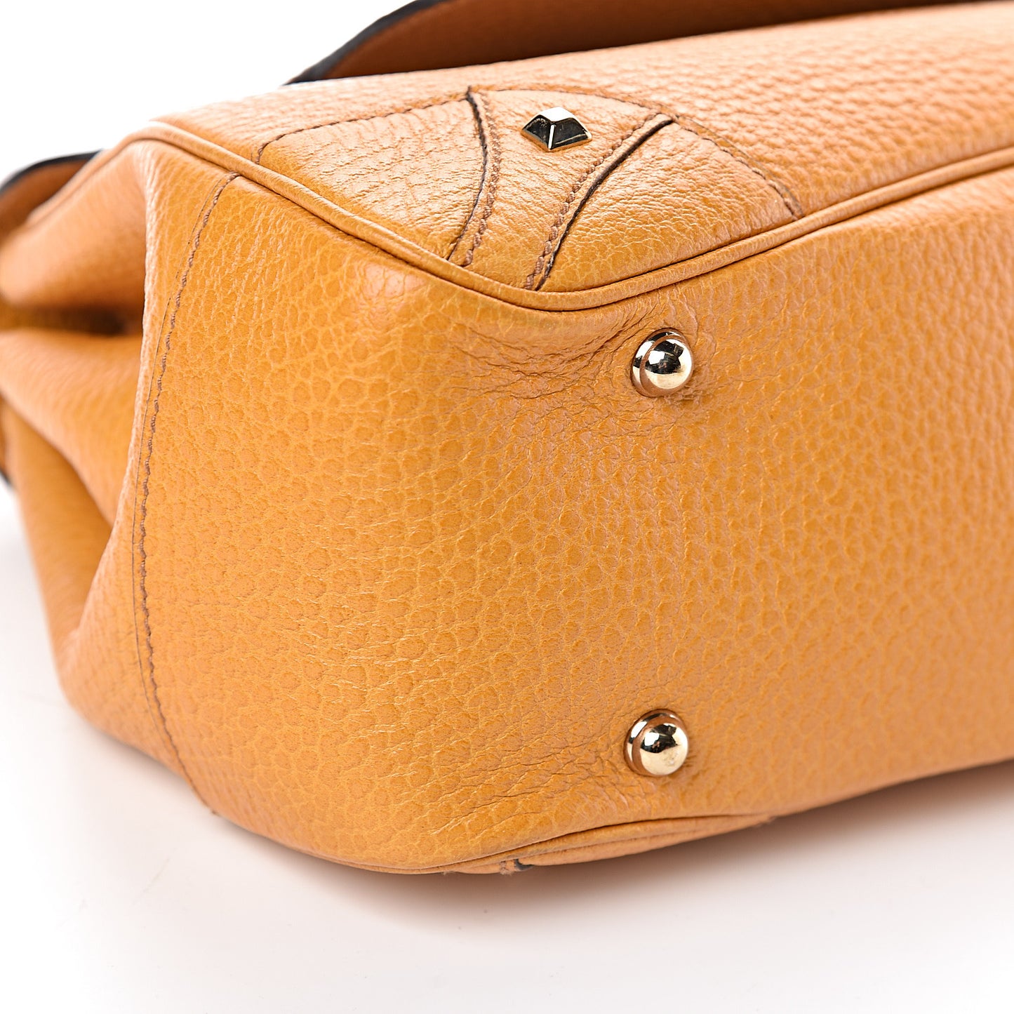 Calfskin Bamboo Top Handle Bag Yellow