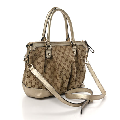 Gucci Monogram Medium Sukey Top Handle Gold 3 of 11