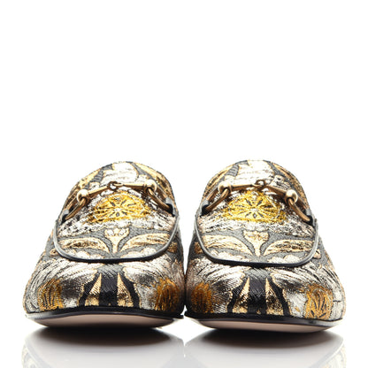 Gucci Jacquard Floral Womens Princetown Slippers 35 Oro Black 2 of 8