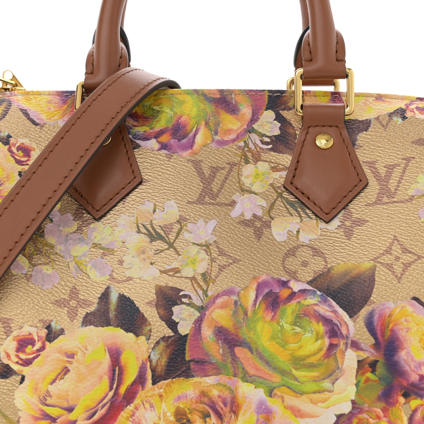 Metallic Monogram LV Garden Speedy Bandouliere 25 Gold