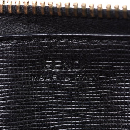 Fendi Vitello Elite Studded Monster Zip Around Wallet Black 6 of 13