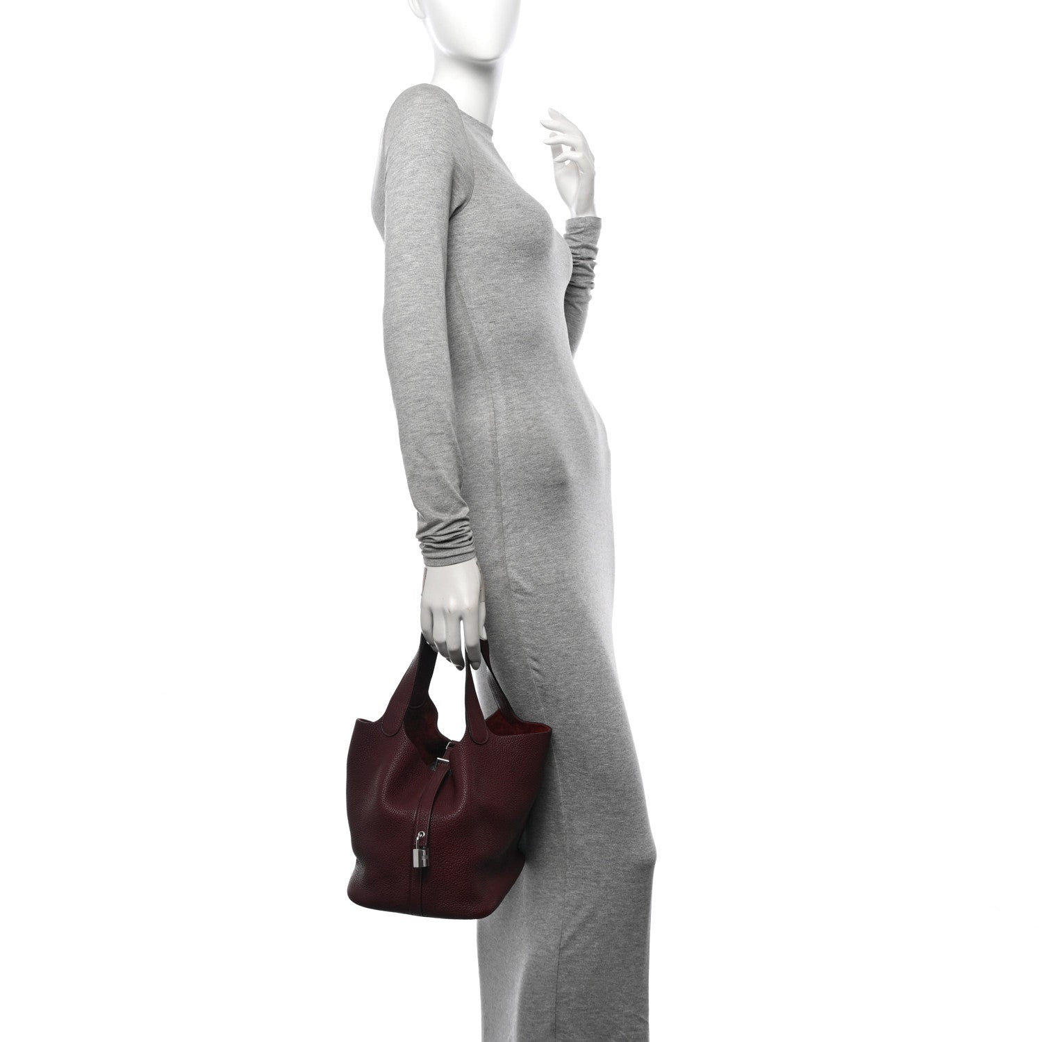 Hermes Taurillon Clemence Picotin Lock 22 MM Rouge Sellier 2 of 10