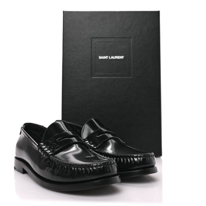 Saint Laurent Patent Calfskin Penny Loafers 36 Black 9 of 9