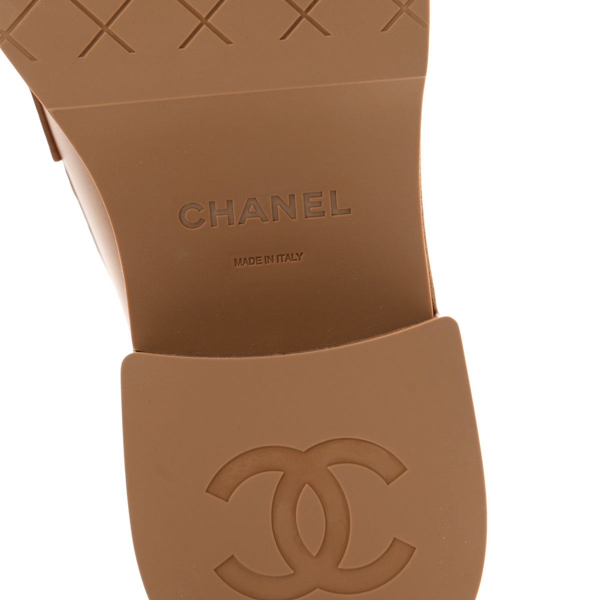 Chanel Calfskin CC Platform Loafers 38 Beige 7 of 9