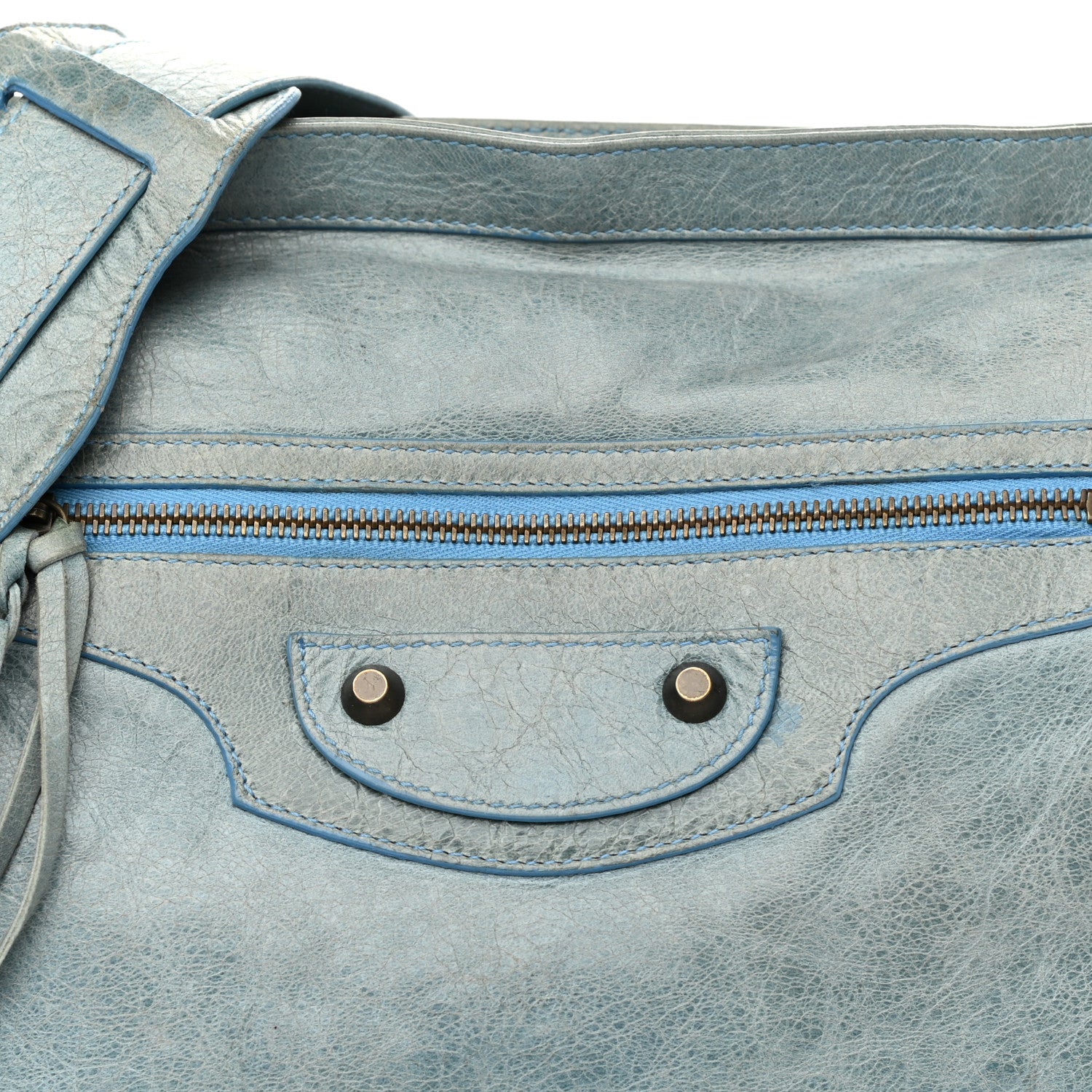 Balenciaga Chevre Classic Hardware Flat Messenger Sky Blue 8 of 12