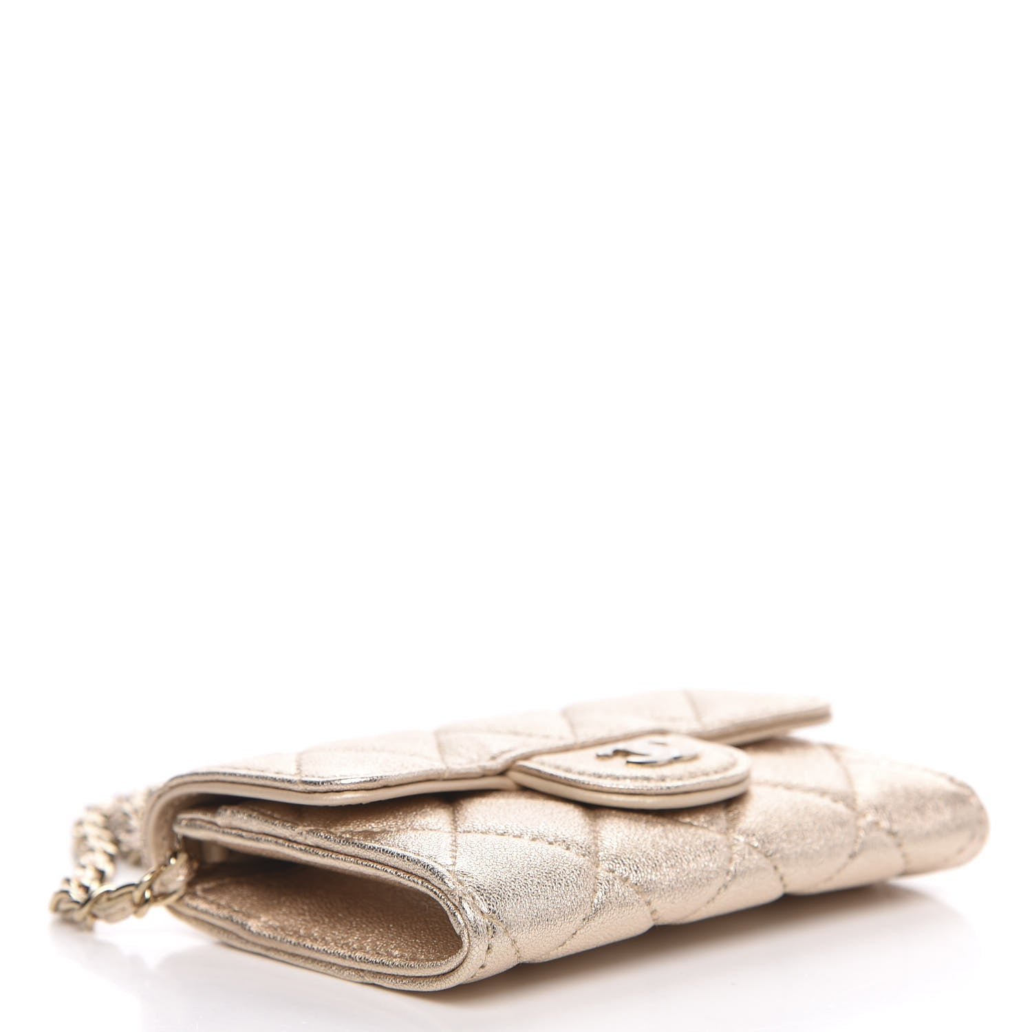 Chanel Metallic Lambskin Quilted Flap Chain Waist Bag Gold 4 of 11