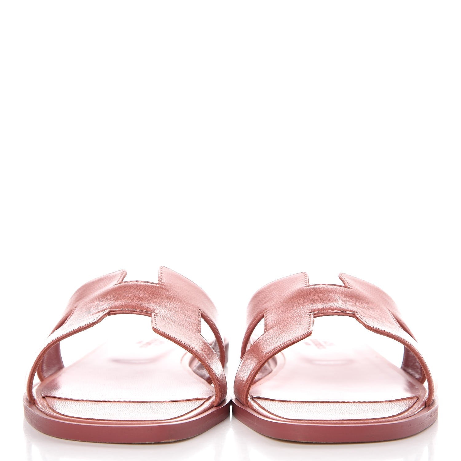 Hermes Goatskin Oran Sandals 37 Rouge Blush 2 of 9