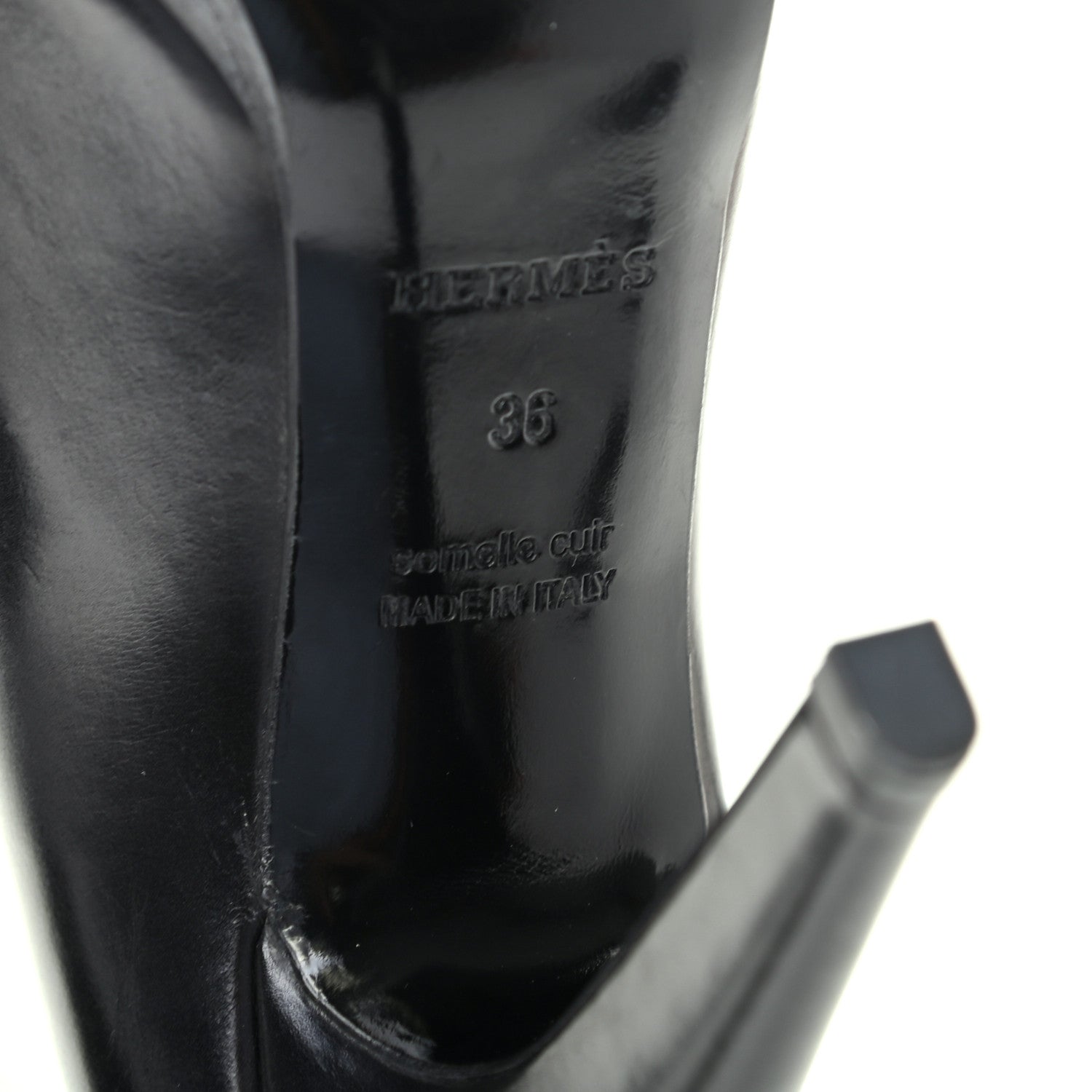 Hermes Calfskin Bottine Honey Ankle Booties 36 Black 6 of 7