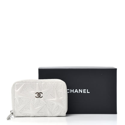 Chanel Metallic Lambskin Star Embossed Coin Purse Light Silver 8 of 8