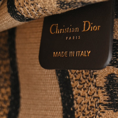 Christian Dior Canvas Mizza Embroidered Mini Leopard Book Tote Beige 6 of 11