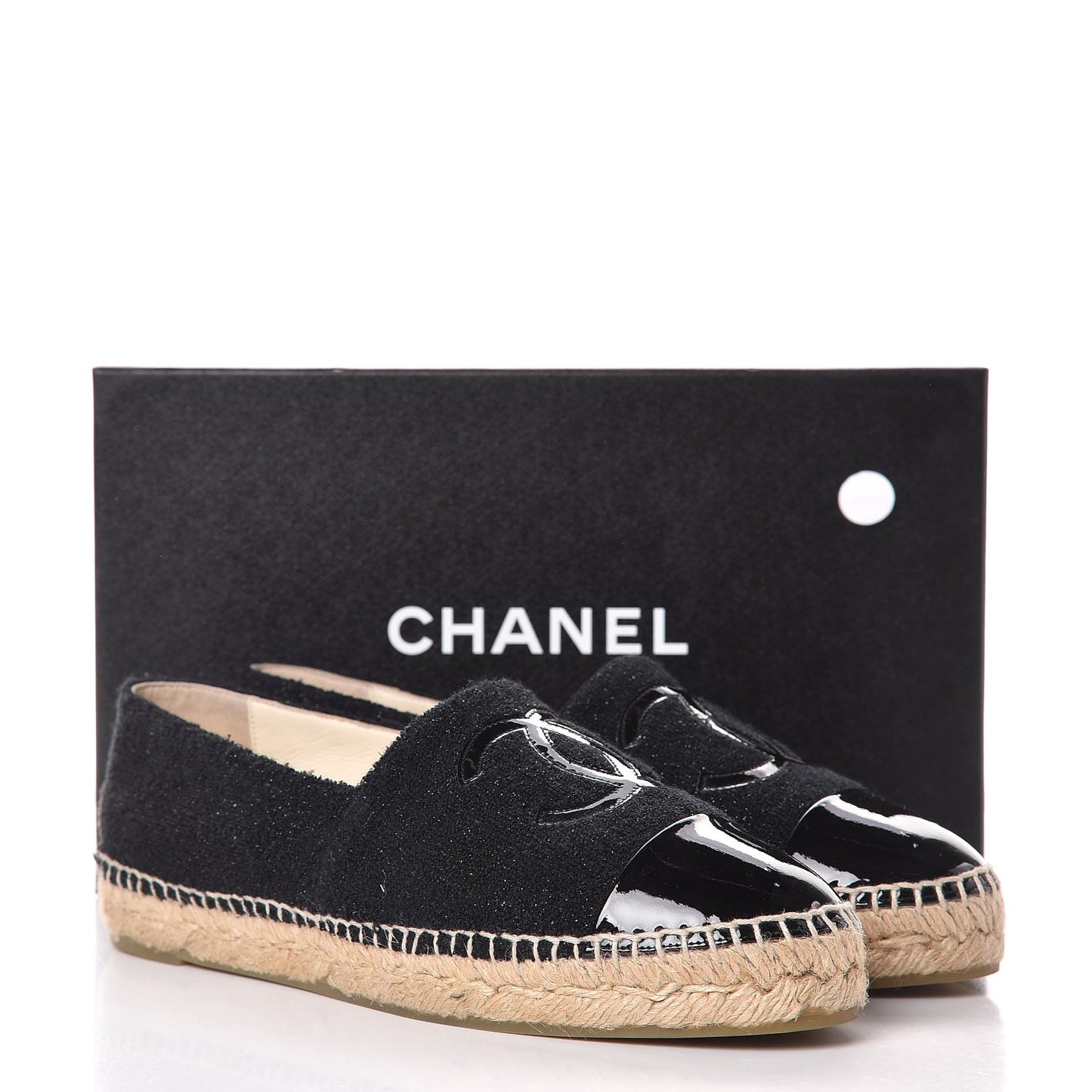 Tweed Patent CC Espadrilles 40 Black