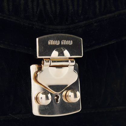 Miu Miu Velluto Matelasse Confidential Chain Shoulder Bag Black 10 of 10