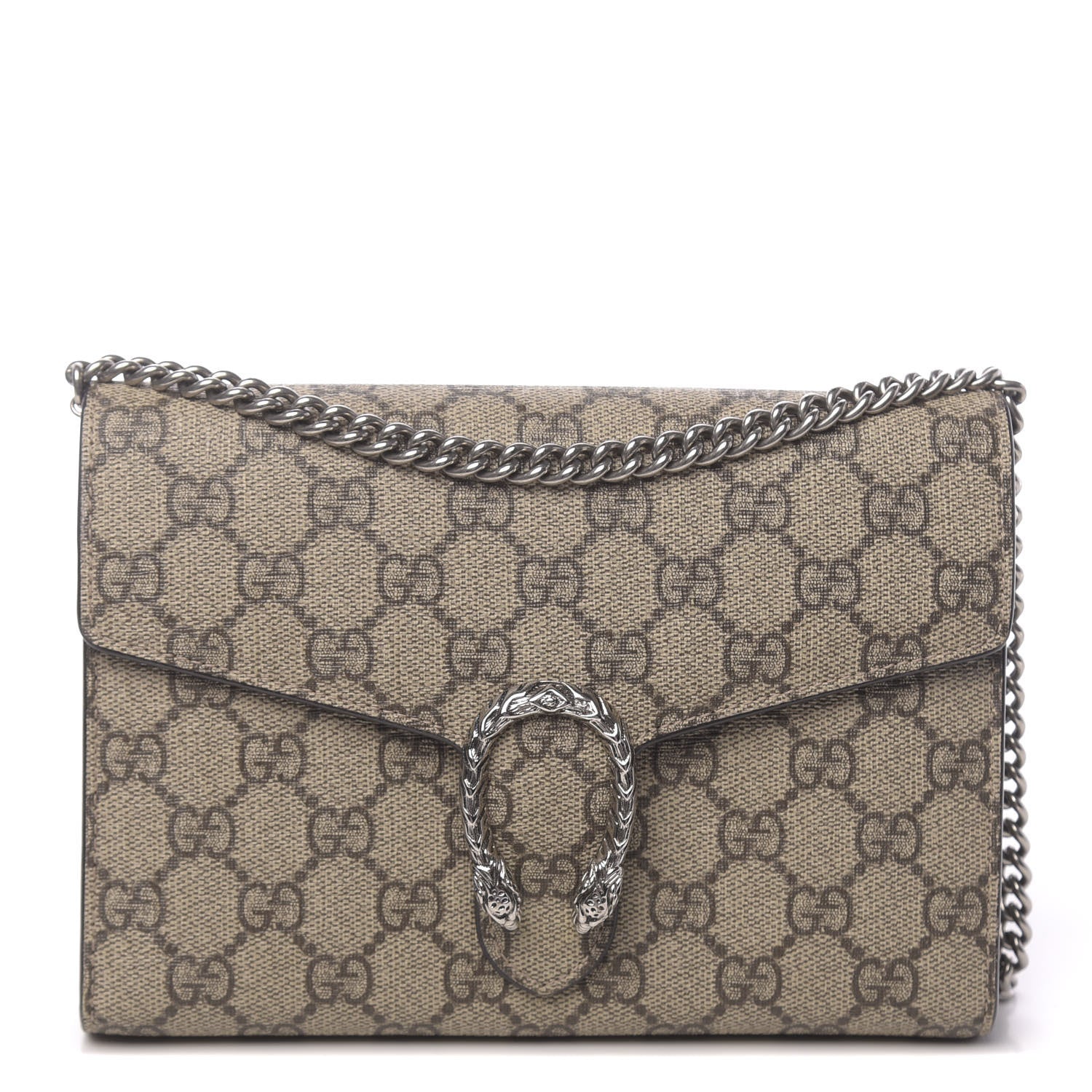Gucci GG Supreme Monogram Mini Dionysus Chain Wallet Beige Taupe 1 of 12
