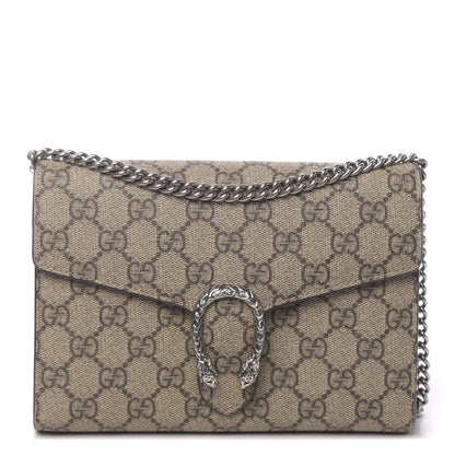 Gucci GG Supreme Monogram Mini Dionysus Chain Wallet Beige Taupe 1 of 12