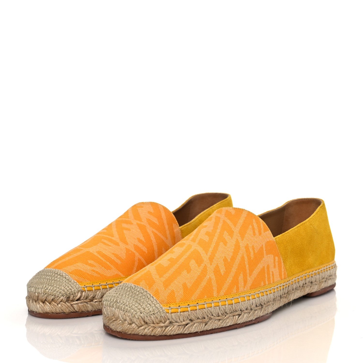 Fendi X SARAH COLEMAN Canvas Suede FF Vertigo Espadrilles 7 Mimosa Taxi 3 of 8