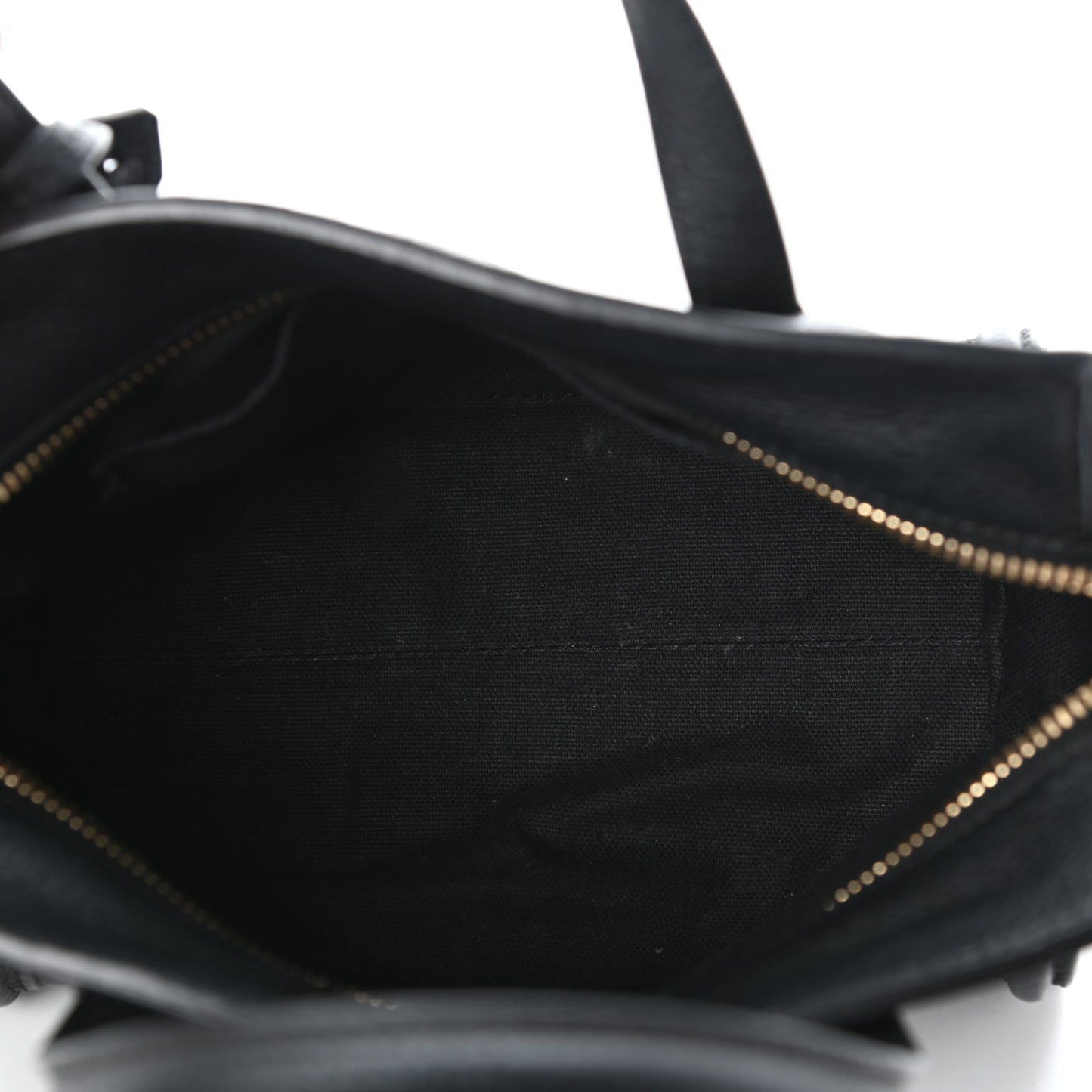 Pebbled Calfskin Mini Skull Padlock Zip Around Tote Black
