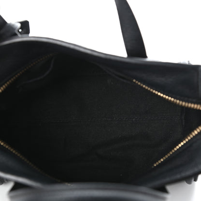 Alexander McQueen Pebbled Calfskin Mini Skull Padlock Zip Around Tote Black 5 of 9
