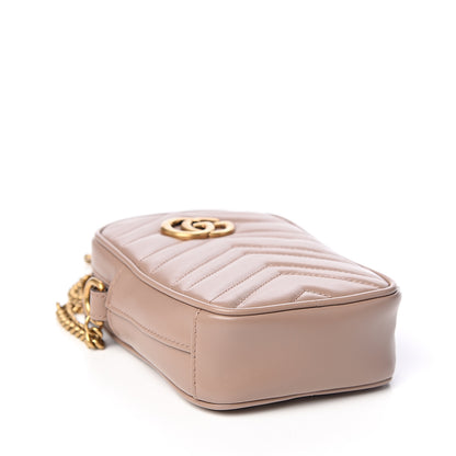 Gucci Calfskin Matelasse Mini GG Marmont Crossbody Bag Porcelain Rose 3 of 10