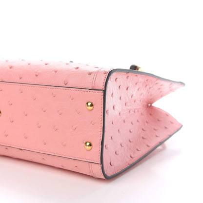 Gucci Ostrich Small Diana Tote Wild Rose Fuxia Fluo 9 of 9
