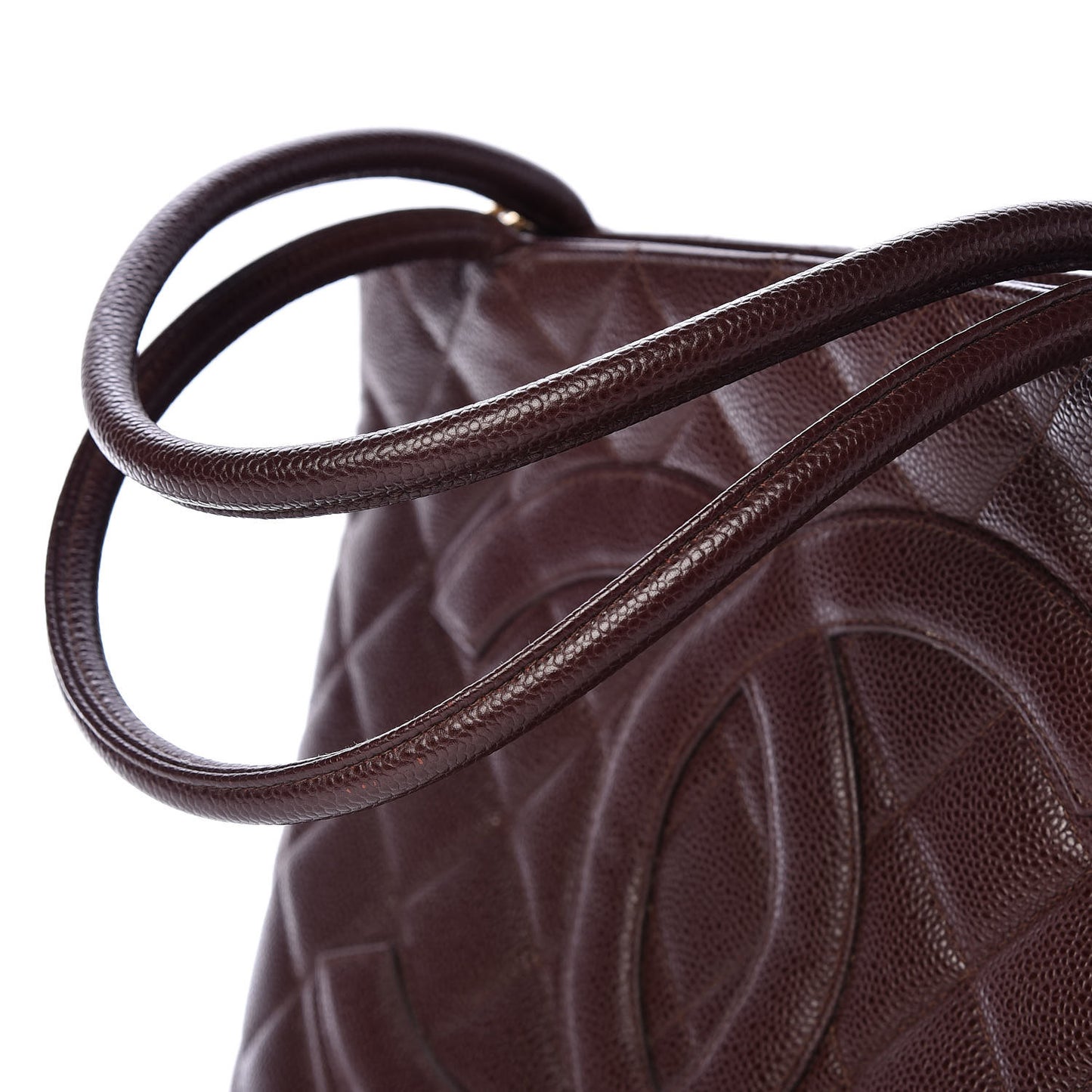 Caviar Quilted Medallion Tote Brown
