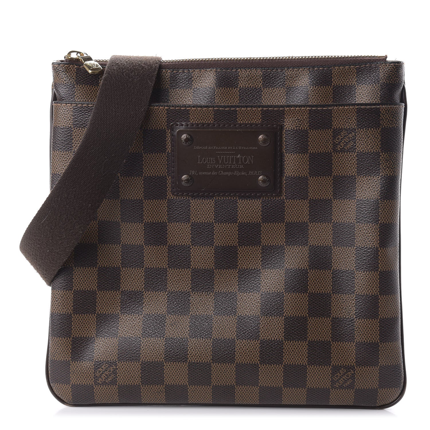 Louis Vuitton Damier Ebene Brooklyn Flat Pochette 1 of 9