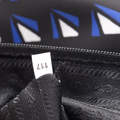 Prada Tessuto Nylon Saffiano Diamond Print Tote Bleuette 8 of 8