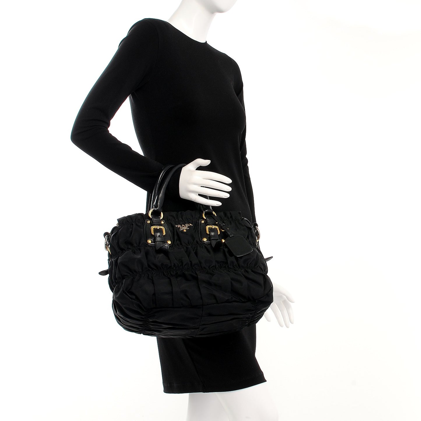 Tessuto Nylon Gaufre Tote Nero Black