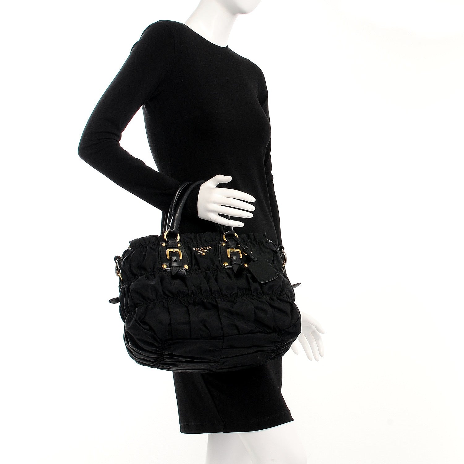 Prada Tessuto Nylon Gaufre Tote Nero Black 3 of 9
