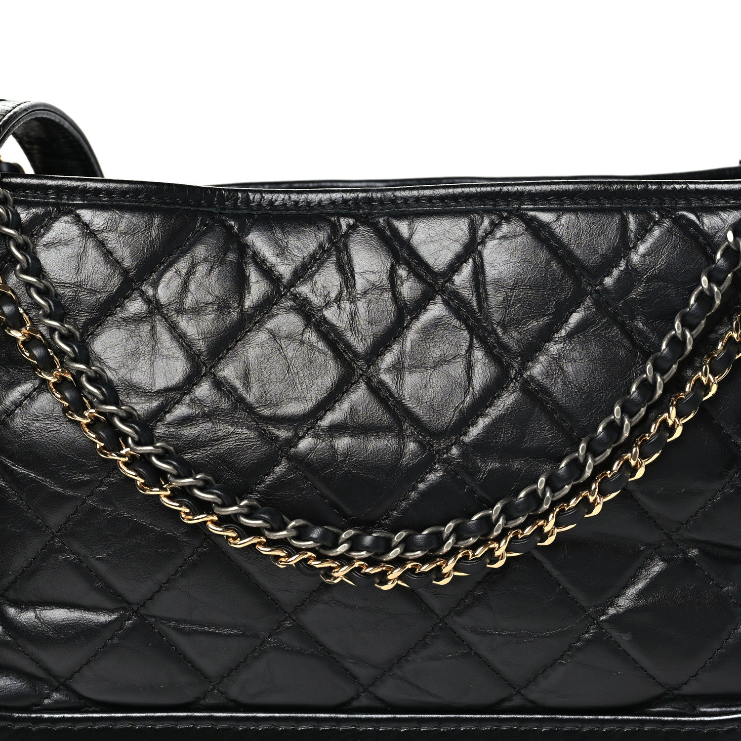 Chanel Aged Calfskin Quilted Medium Gabrielle Hobo Black 8 of 10