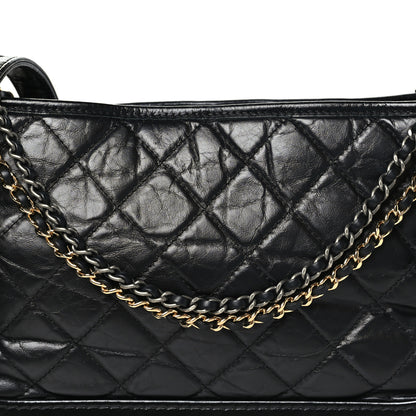Chanel Aged Calfskin Quilted Medium Gabrielle Hobo Black 8 of 10