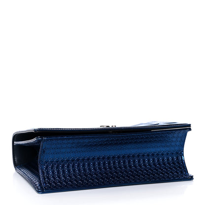 Christian Dior Metallic Patent Micro-Cannage Medium Diorama Flap Bag Blue 4 of 18
