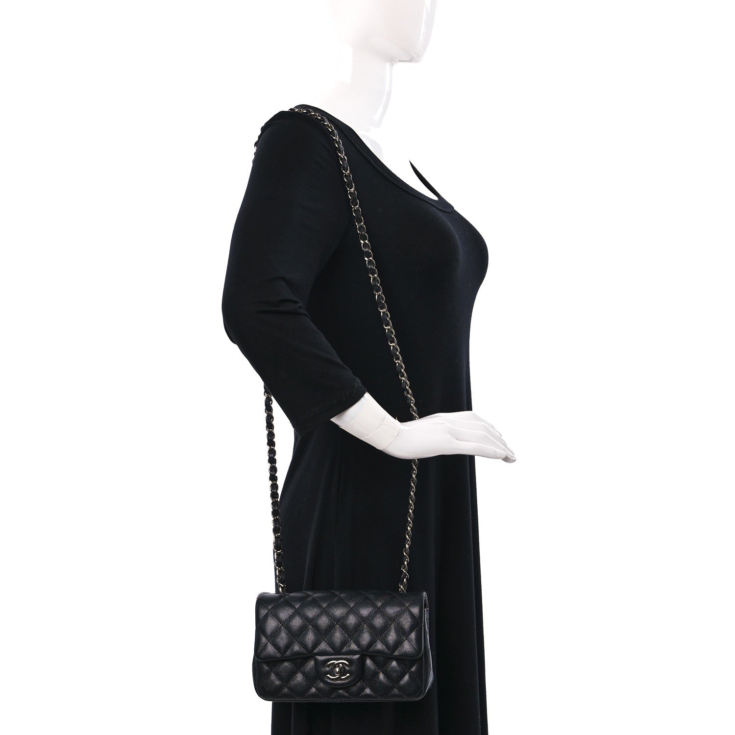 Chanel Iridescent Caviar Quilted Mini Rectangular Flap Black 2 of 10