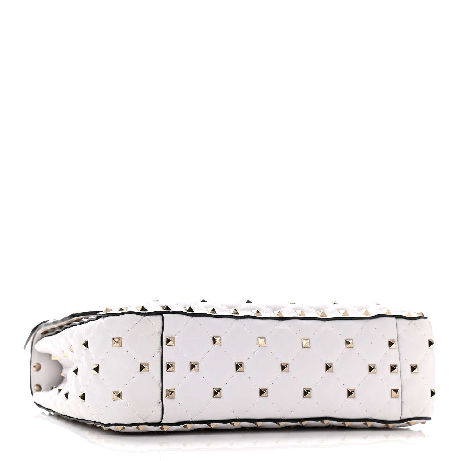 Valentino Garavani Lambskin VLTN Print Medium Rockstud Spike Shoulder Bag Optic White Black 4 of 9