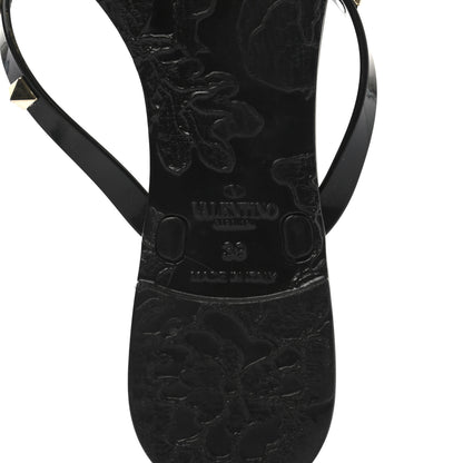 Valentino Garavani PVC Jelly Rockstud Bow Thong Sandals 39 Black 6 of 7