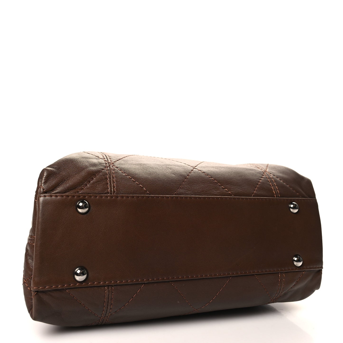 Lambskin Soft Touch Shoulder Bag Dark Brown