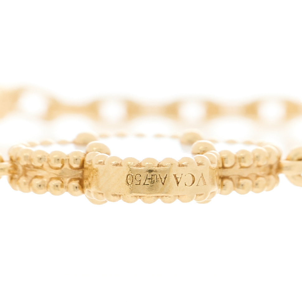 Van Cleef & Arpels 18K Yellow Gold Mother of Pearl 5 Motifs Vintage Alhambra Bracelet 4 of 6