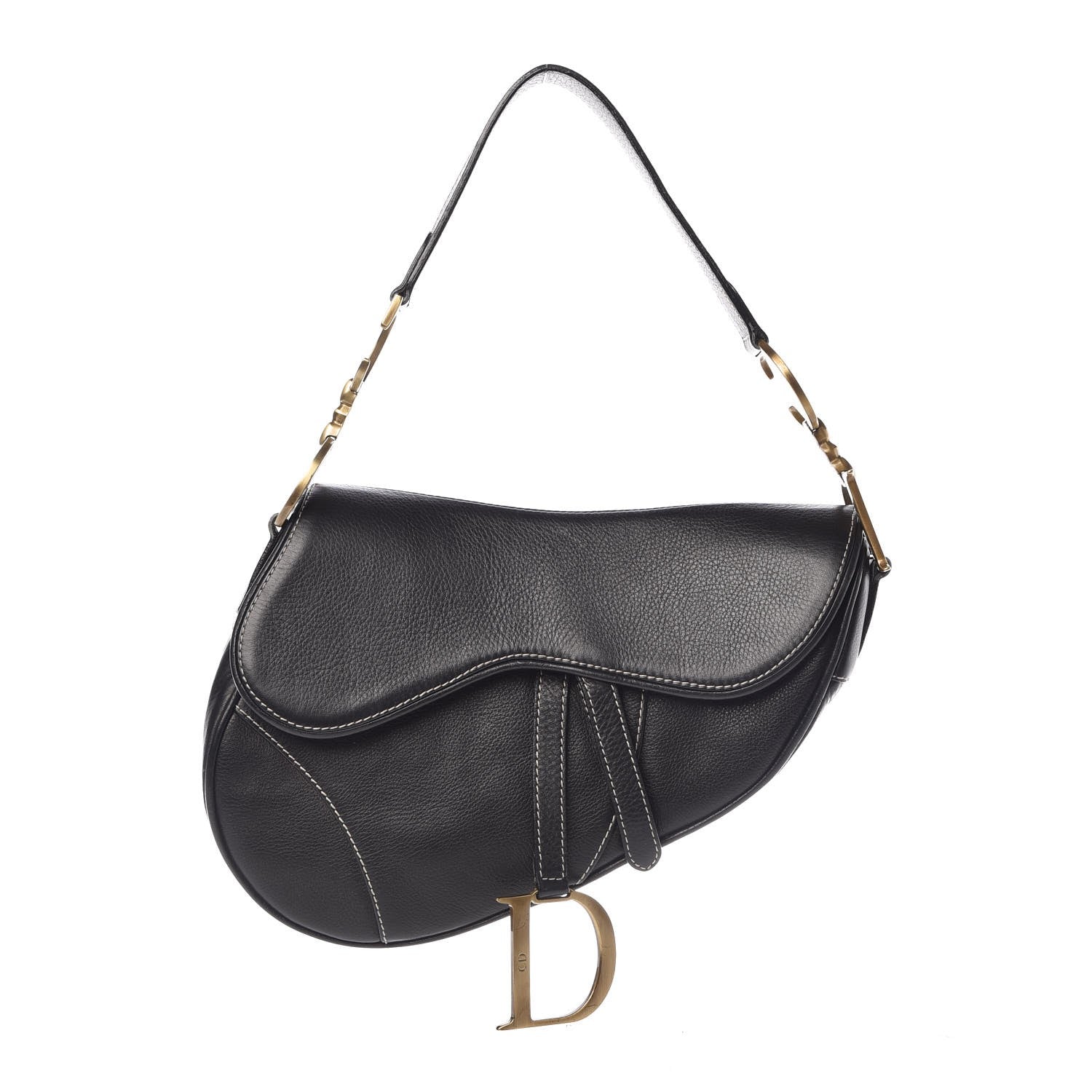 Christian Dior Calfskin Saddle Bag Black 1 of 9