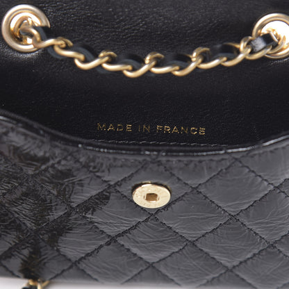 Chanel Shiny Aged Calfskin Quilted Waist Belt Bag Black 7 of 11