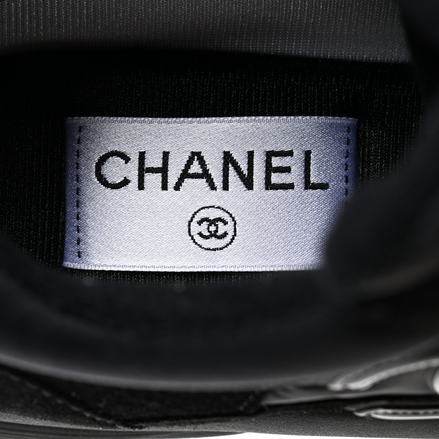 Chanel Fabric Calfskin Suede CC Sneakers 39.5 Black 7 of 9