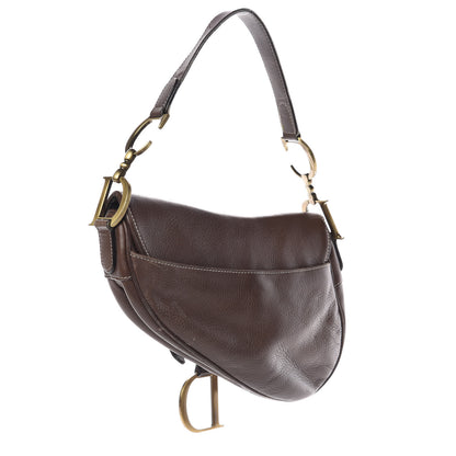 Christian Dior Calfskin Saddle Bag Brown 3 of 9
