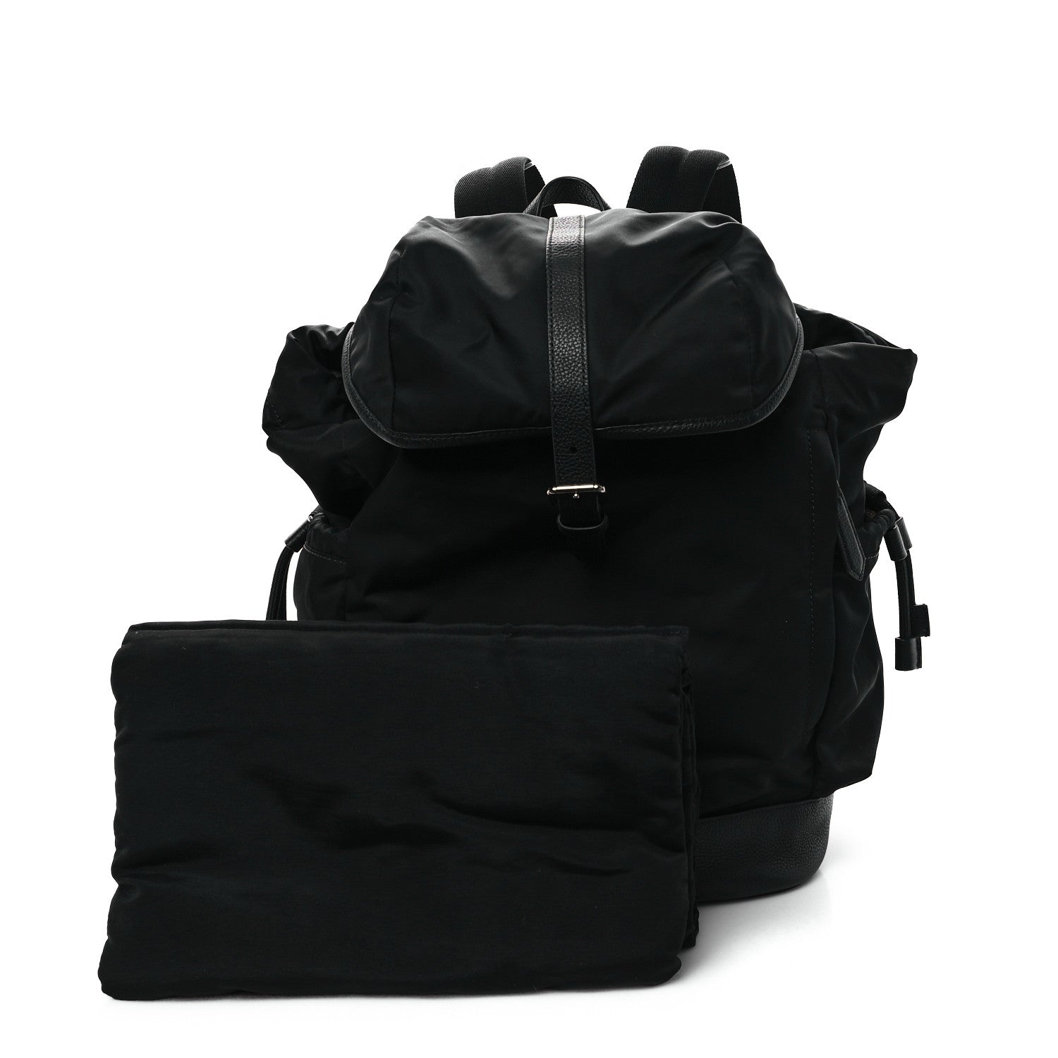 Burberry Nylon Grained Calfskin Watson Diaper Bag Black 2 of 13