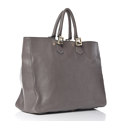 Fendi Vitello Acqua Large Twins Tote Grigio Scuro 3 of 16