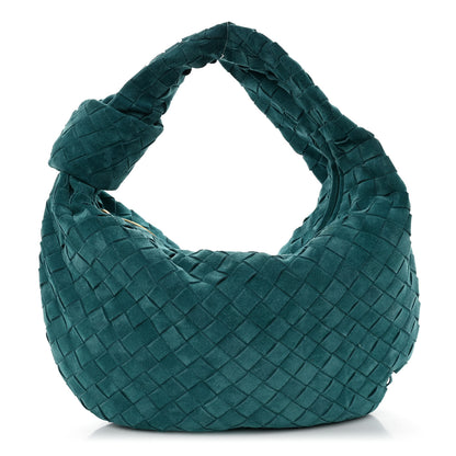 Bottega Veneta Suede Intrecciato Teen Jodie Hobo Petroleum Blue 1 of 10