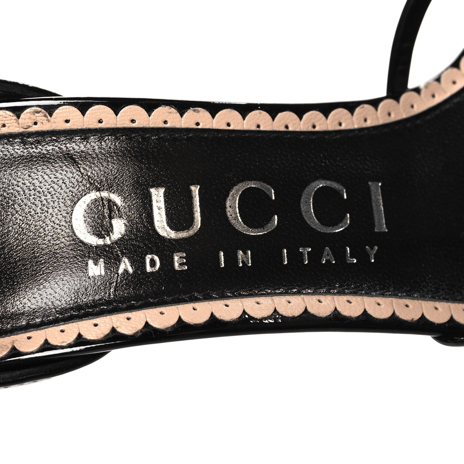 Gucci Patent Crystal Double G Ankle Wrap Sandals 37 Black 8 of 9