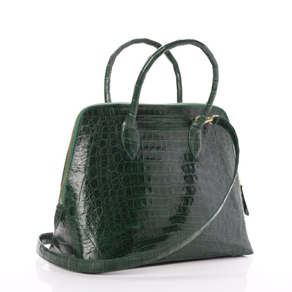 Nancy Gonzalez Crocodile Top Handle Tote Green 3 of 7