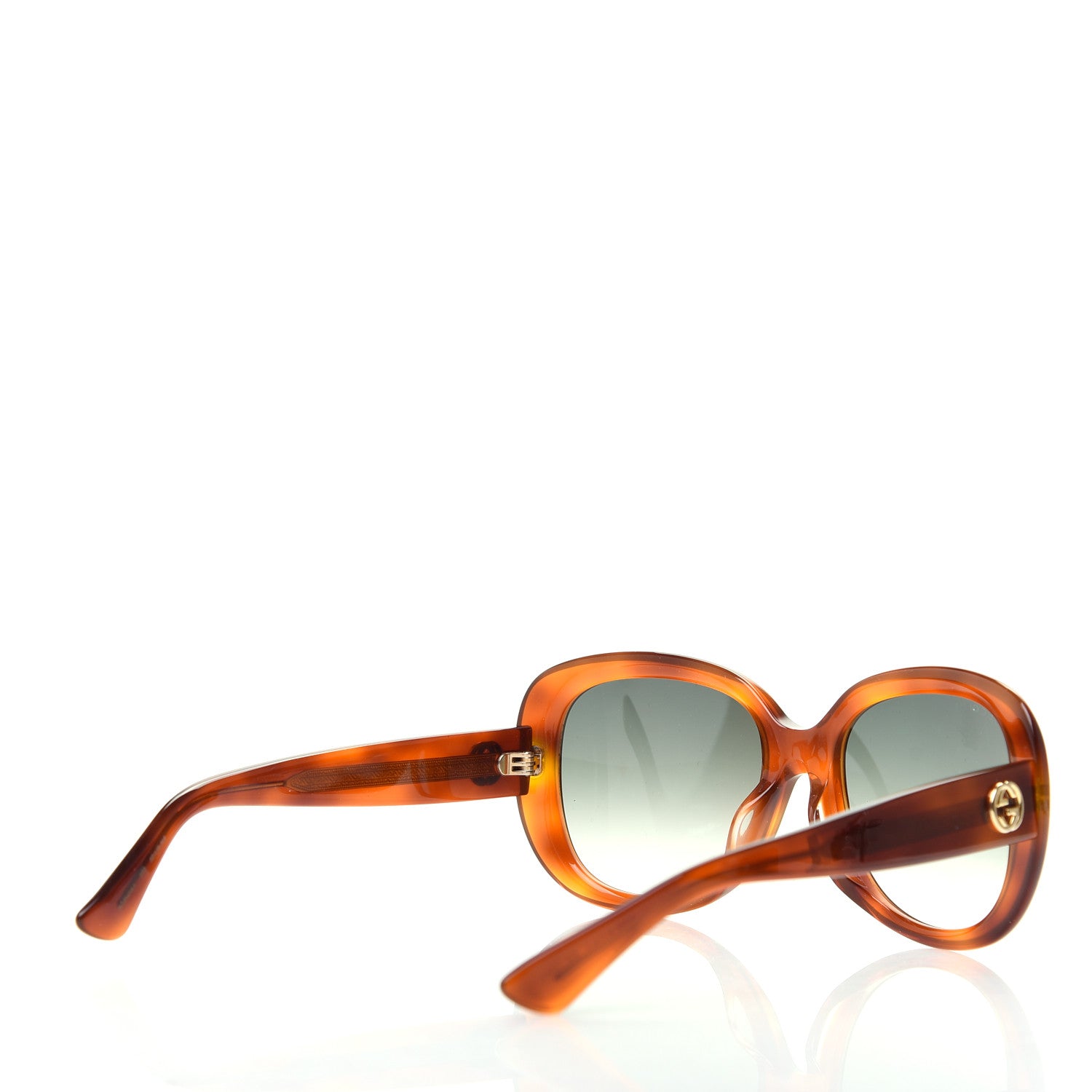 Gucci Round Sunglasses GG0140SA Avana Green 4 of 8