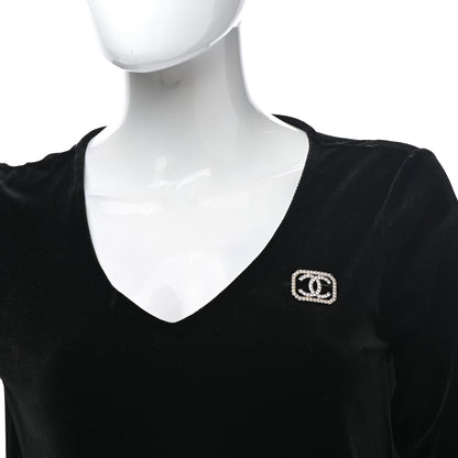 Chanel Pearl Crystal CC Brooch Gold 2 of 5