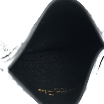 Christian Dior Calfskin Plan De Paris Print Card Holder White Black 5 of 8