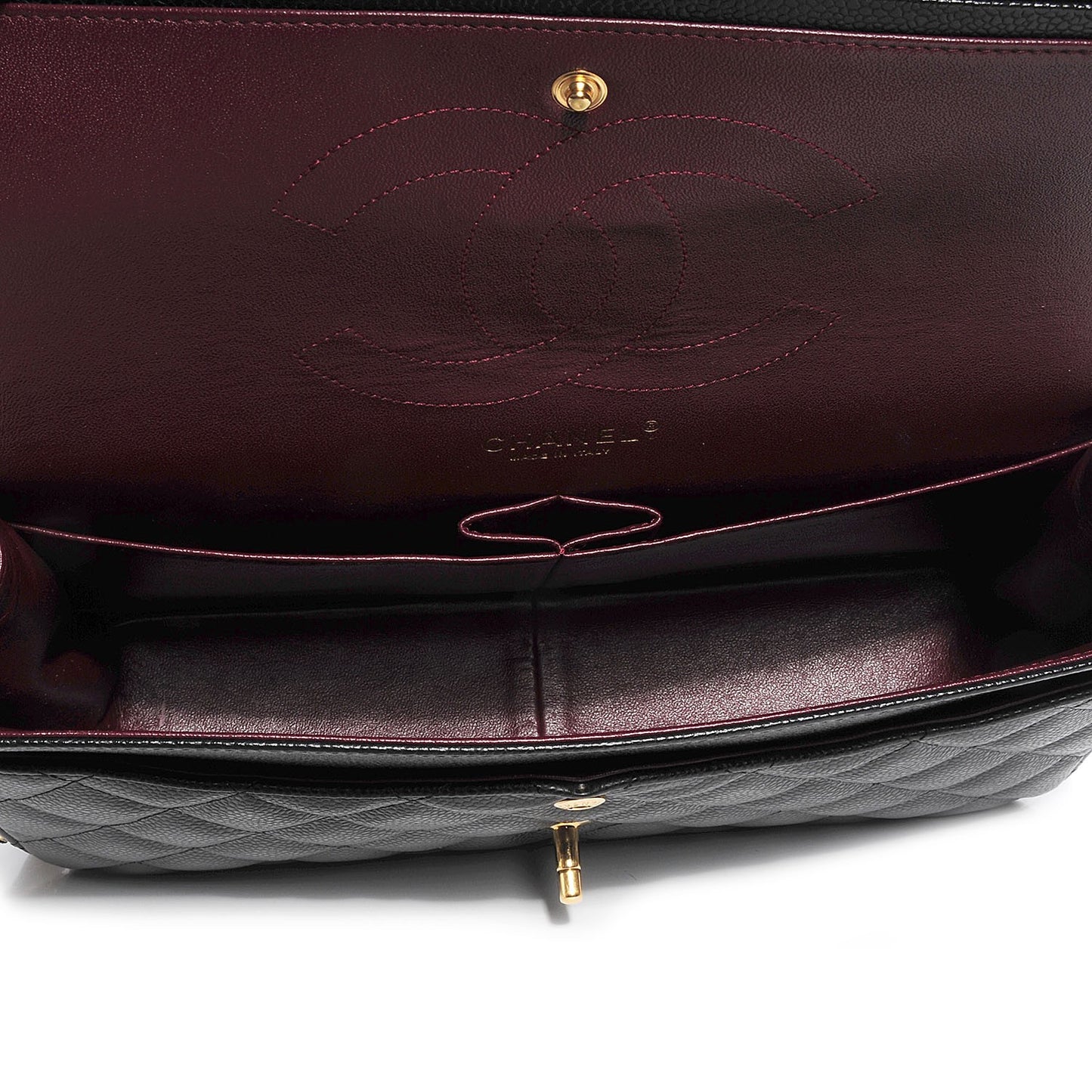 Caviar Quilted Jumbo Double Flap Black