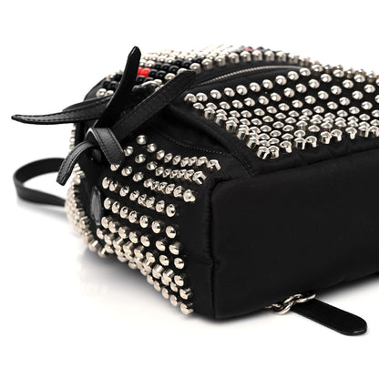 Fendi Nylon Vitello Dolce Studded Monster Mini Backpack Black 5 of 12